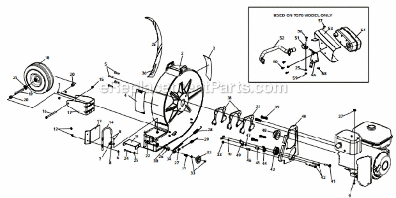 Housing_Assembly Diagram and Parts List for 9570-14-01 570 Vanguard SP Little Wonder Leaf Blower / Vacuum